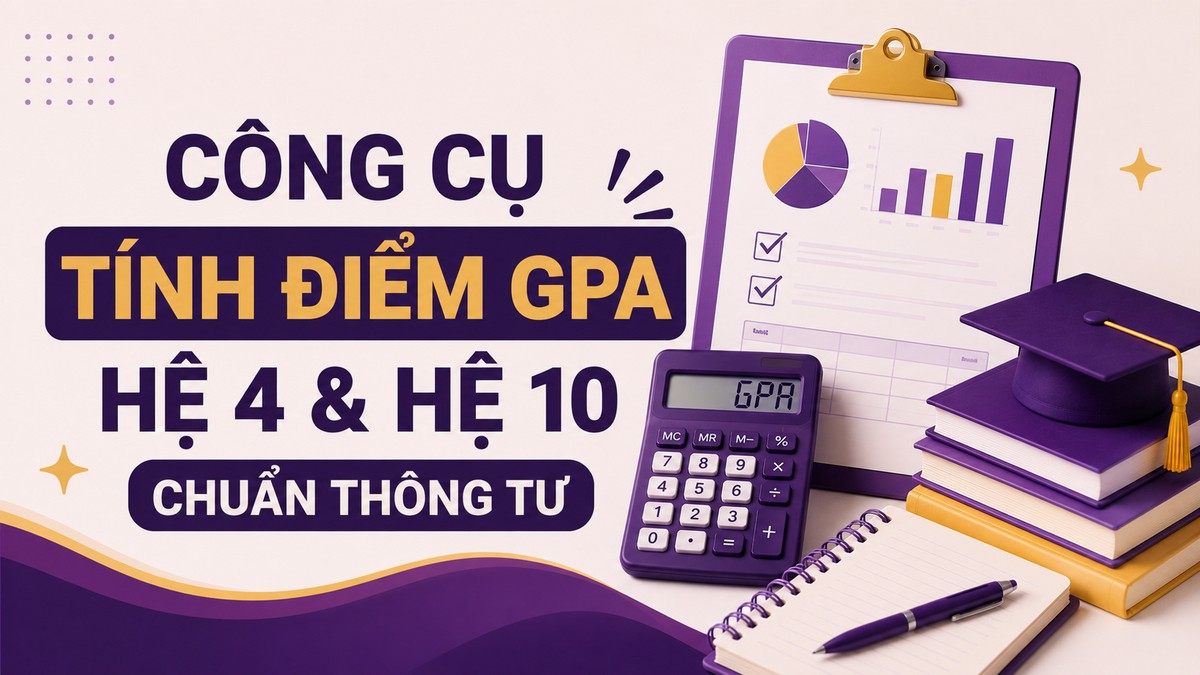 Công cụ Tính điểm GPA Hệ 4 & Hệ 10 Chuẩn Thông Tư