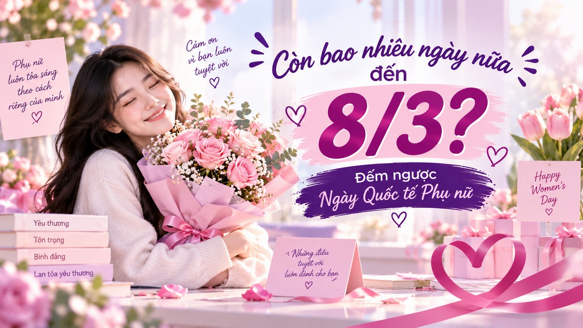 Còn bao nhiêu ngày nữa đến 8 tháng 3