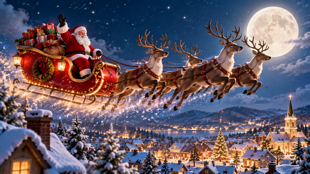 Ông già Noel cưỡi tuần lộc