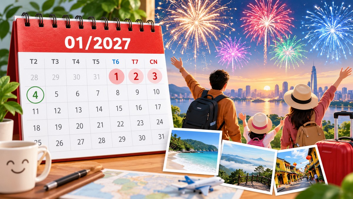 Tết Dương lịch 2027 được nghỉ 3 ngày