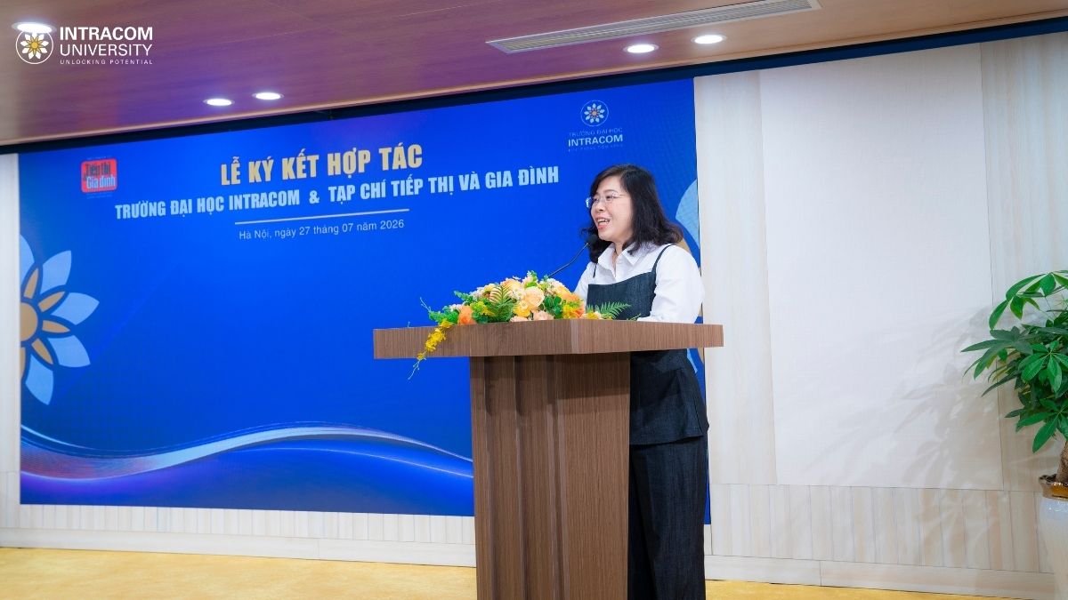 Trường Đại Học Intracom Ký Kết Hợp Tác Chiến Lược Với Tạp Chí Tiếp Thị Và Gia Đình, Đẩy Mạnh Truyền Thông Thương Hiệu Và Phát Triển Nguồn Nhân Lực Truyền Thông 3 Trần Ái Cầm – Hiệu trưởng Trường Đại học Intracom phát biểu chia sẻ về tầm nhìn chiến lược, định hướng gắn liền đào tạo với thực tiễn báo chí – truyền thông và kỳ vọng hợp tác bền vững