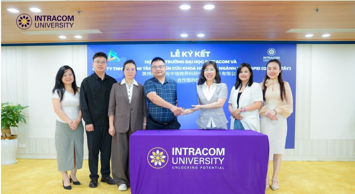 Trường Đại học Intracom hợp tác với Công ty TNHH Trung tâm Nghiên cứu Khoa học Liên ngành Zhongpei (Quảng Tây): Mở rộng hệ sinh thái đào tạo tiếng Trung và phát triển nguồn nhân lực quốc tế