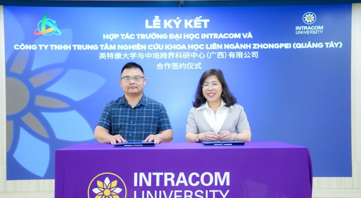 Trường Đại học Intracom hợp tác với Trung tâm Nghiên cứu khoa học Liên ngành Zhongpei (Quảng Tây): Mở rộng hệ sinh thái đào tạo tiếng Trung và phát triển nguồn nhân lực quốc tế 4 Hai bên cùng trao đổi, thảo luận về các giải pháp nâng cao chất lượng đào tạo và phát triển nguồn nhân lực quốc tế