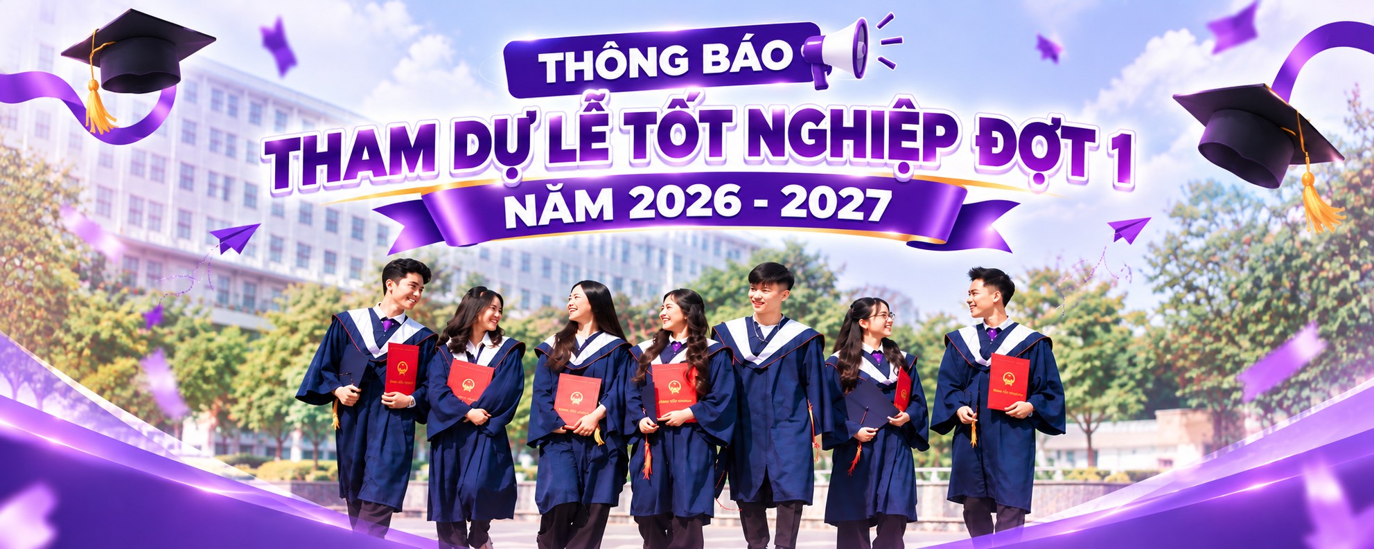 Banner Tham dự lễ tốt nghiệp đợt 1 tại Đại học Intracom
